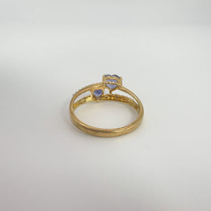 9ct Yellow Gold Tanzanite and Diamond Ring