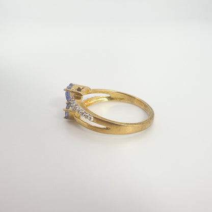 9ct Yellow Gold Tanzanite and Diamond Ring