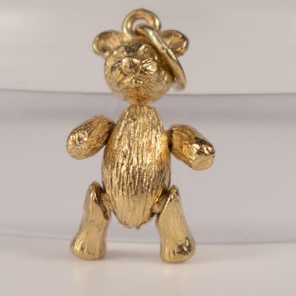 9ct Yellow Gold Articulated Teddy Bear Charm