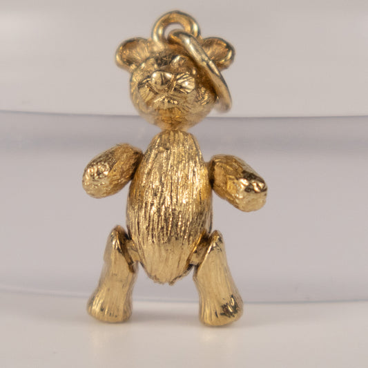 9ct Yellow Gold Articulated Teddy Bear Charm