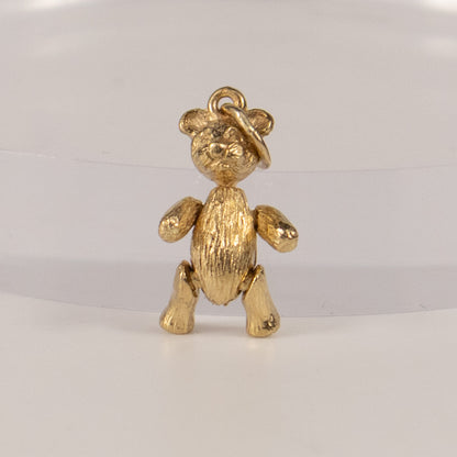 9ct Yellow Gold Articulated Teddy Bear Charm
