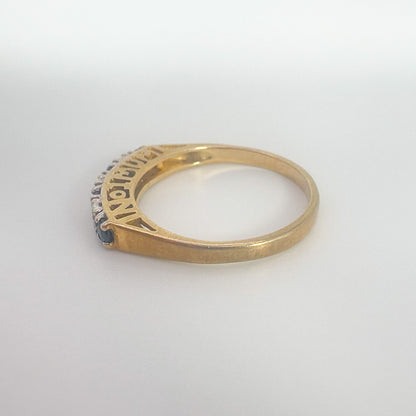 9ct Yellow Gold Sapphire and Diamond Mum Ring