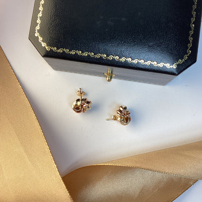9ct Yellow Gold Tricolour Knot Earrings