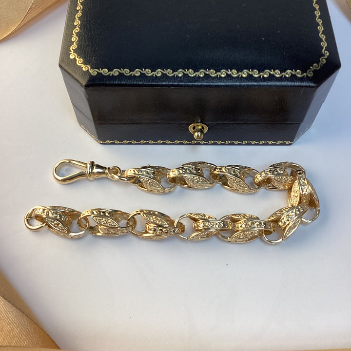 9ct Yellow Gold Fancy Bracelet - 8.5 Inch