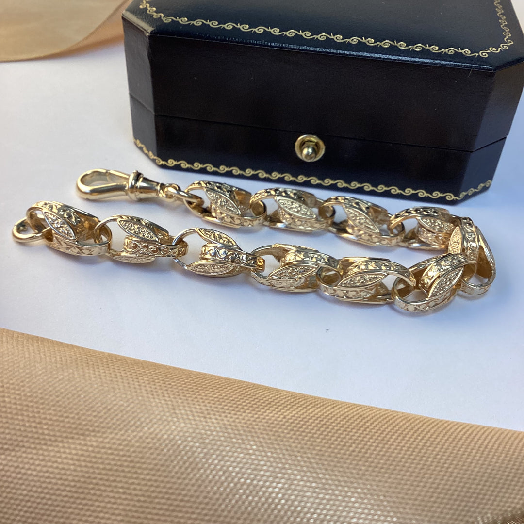 9ct Yellow Gold Fancy Bracelet - 8.5 Inch