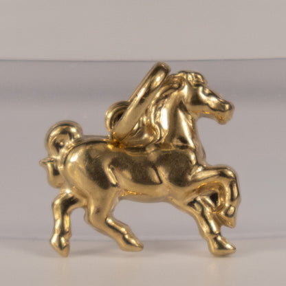 9ct Yellow Gold Prancing Horse Charm