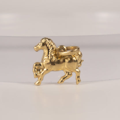 9ct Yellow Gold Prancing Horse Charm