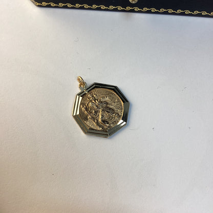 9ct Yellow Gold St Christopher Pendant / Charm