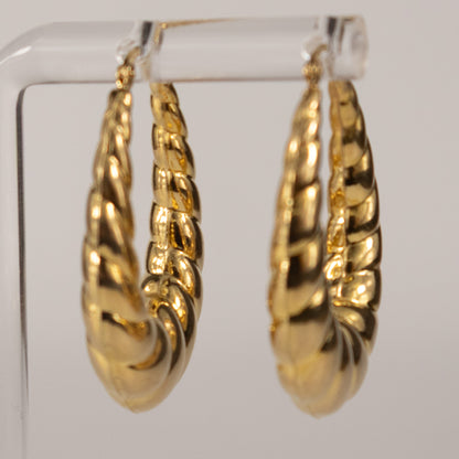 9ct Yellow Gold Chunky Twisted Hoop Earrings