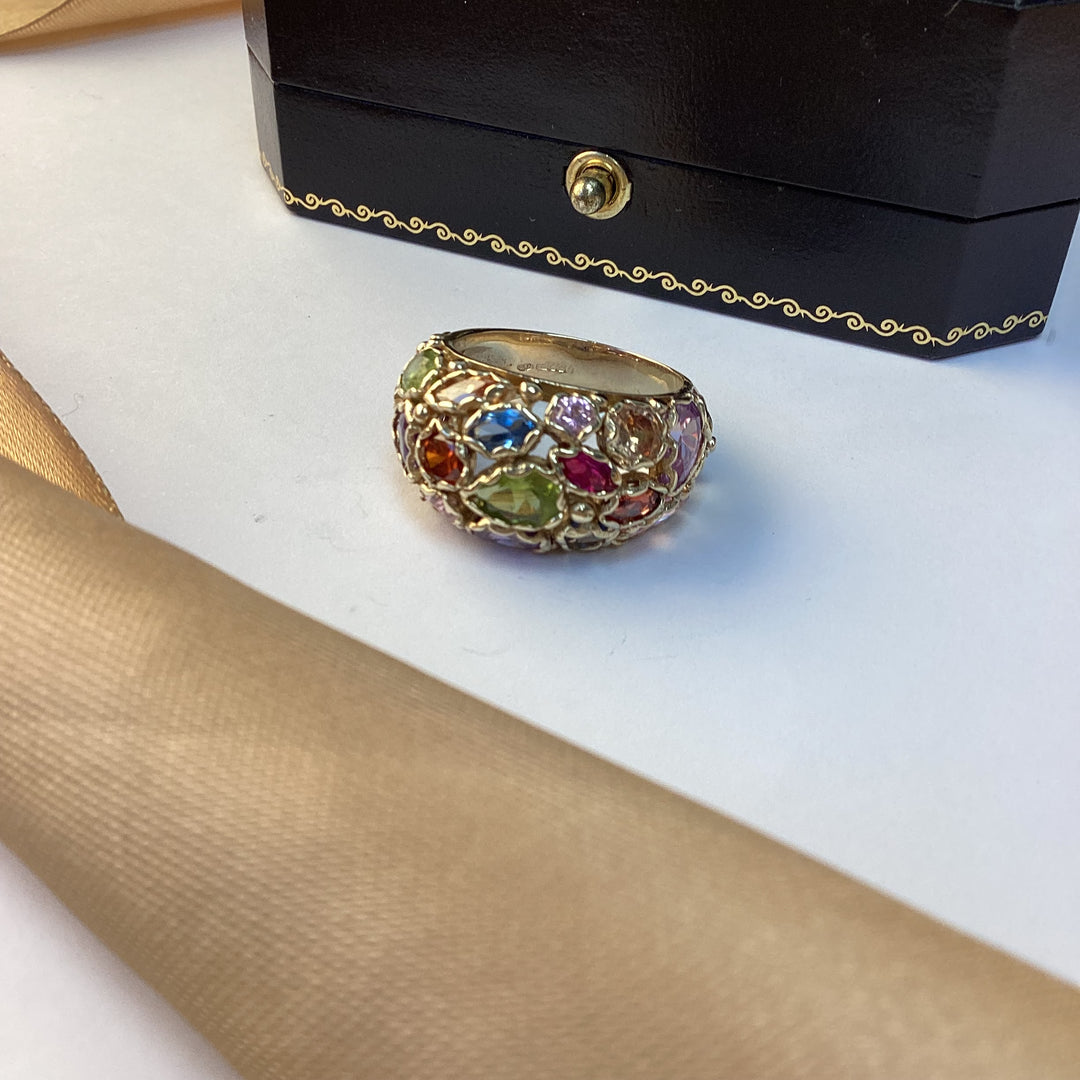 9ct Yellow Gold Multi Gem Dress Ring