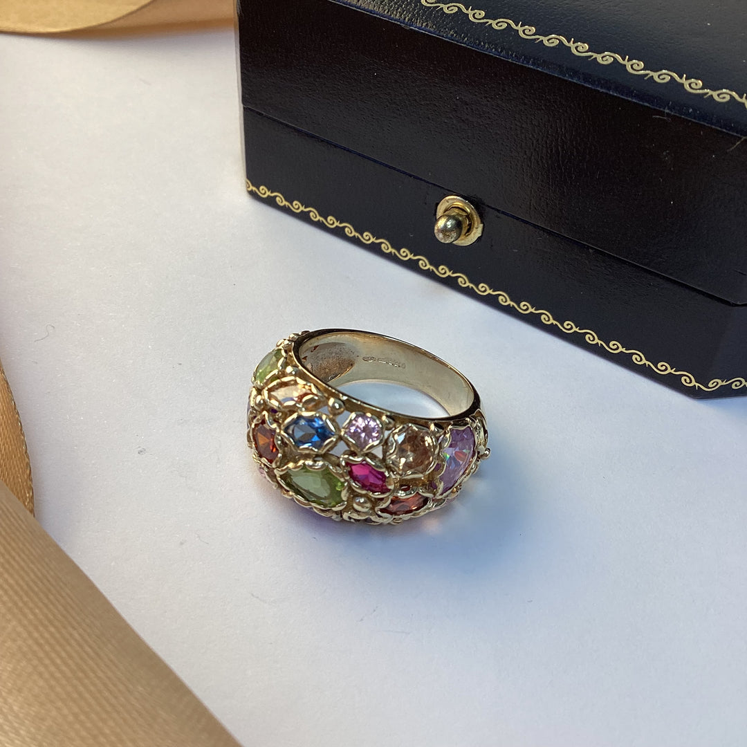 9ct Yellow Gold Multi Gem Dress Ring