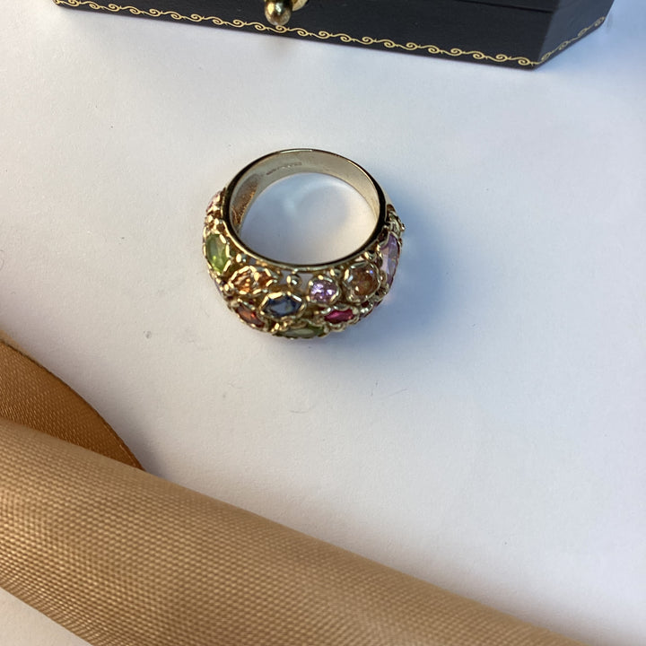 9ct Yellow Gold Multi Gem Dress Ring