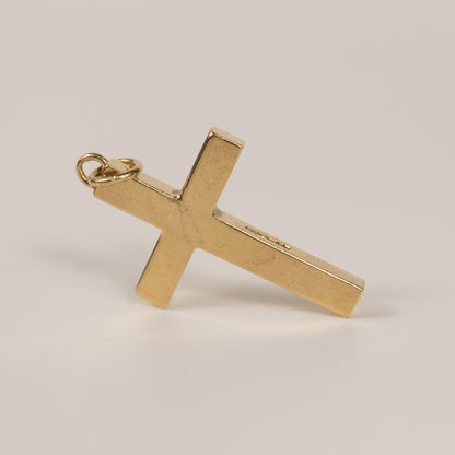 9ct Yellow Gold Engraved Cross Pendant