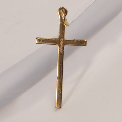 9ct Yellow Gold Engraved Cross Pendant
