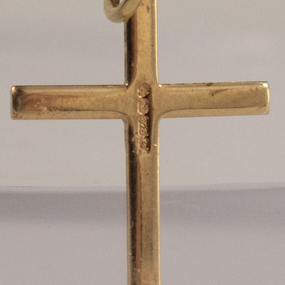 9ct Yellow Gold Engraved Cross Pendant