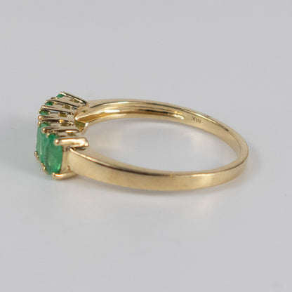 9ct Yellow Gold Five-Stone Emerald Ring