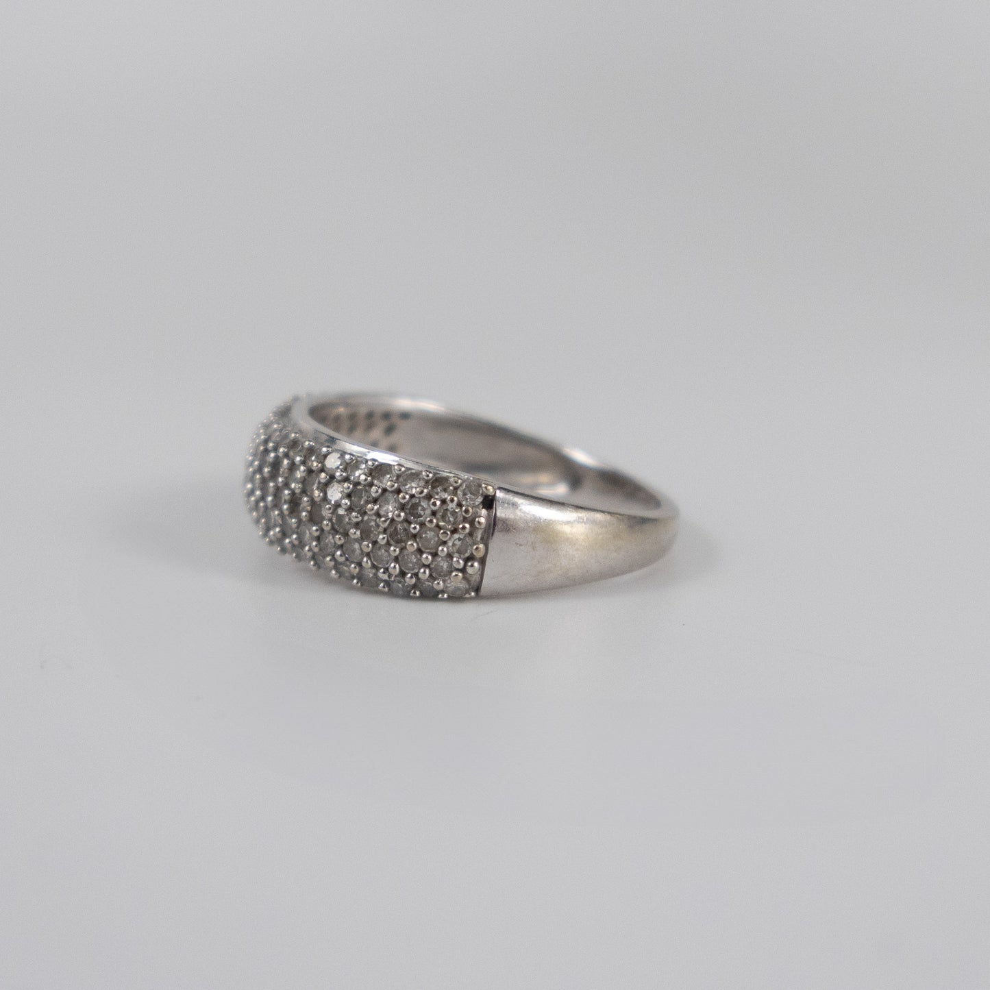 9ct White Gold Pavé Diamond Band Ring