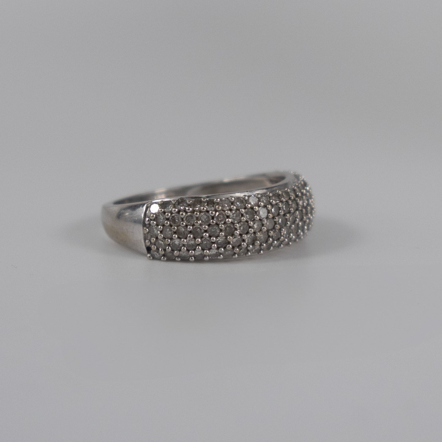 9ct White Gold Pavé Diamond Band Ring