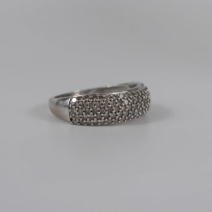 9ct White Gold Pavé Diamond Band Ring
