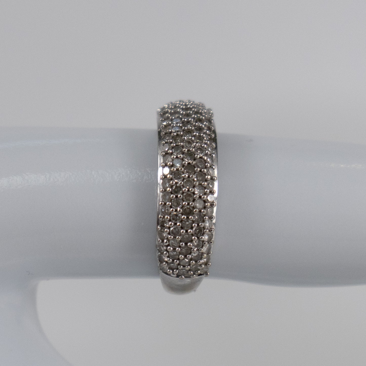9ct White Gold Pavé Diamond Band Ring