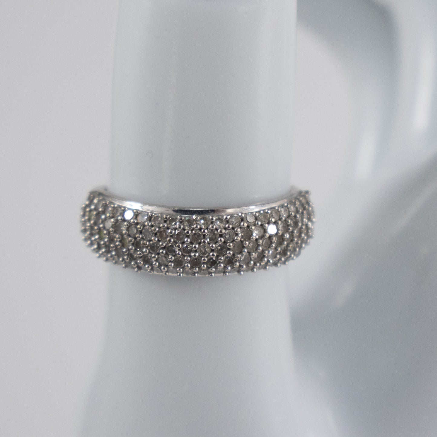 9ct White Gold Pavé Diamond Band Ring