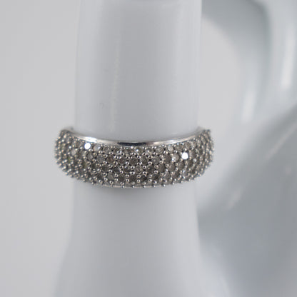 9ct White Gold Pavé Diamond Band Ring