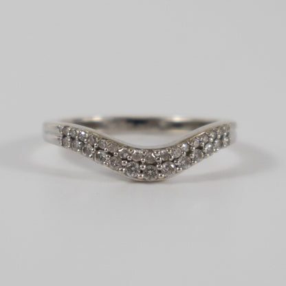 9ct White Gold 0.20ct Diamond Wishbone Ring