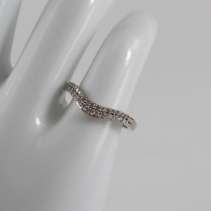 9ct White Gold 0.20ct Diamond Wishbone Ring