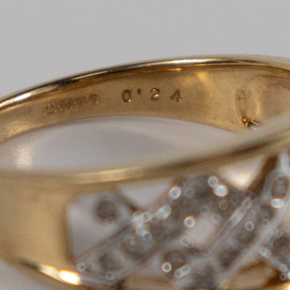 9ct Gold Diamond Cut-Out Band Ring 0.24ct