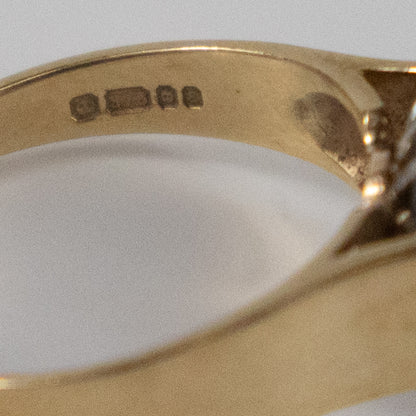 9ct Yellow Gold Sapphire & Diamond Cluster Ring