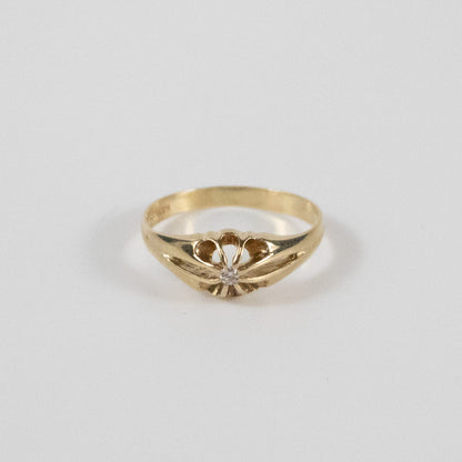 Second-Hand 9ct Gold Diamond Set Fan Detail Ring