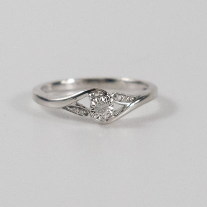 Second-Hand 9ct White Gold Diamond Twist Ring