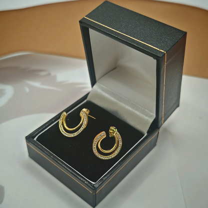 Sterling Silver CZ Earring 15mm, photograph 3 of 6. SKU SIL-36.