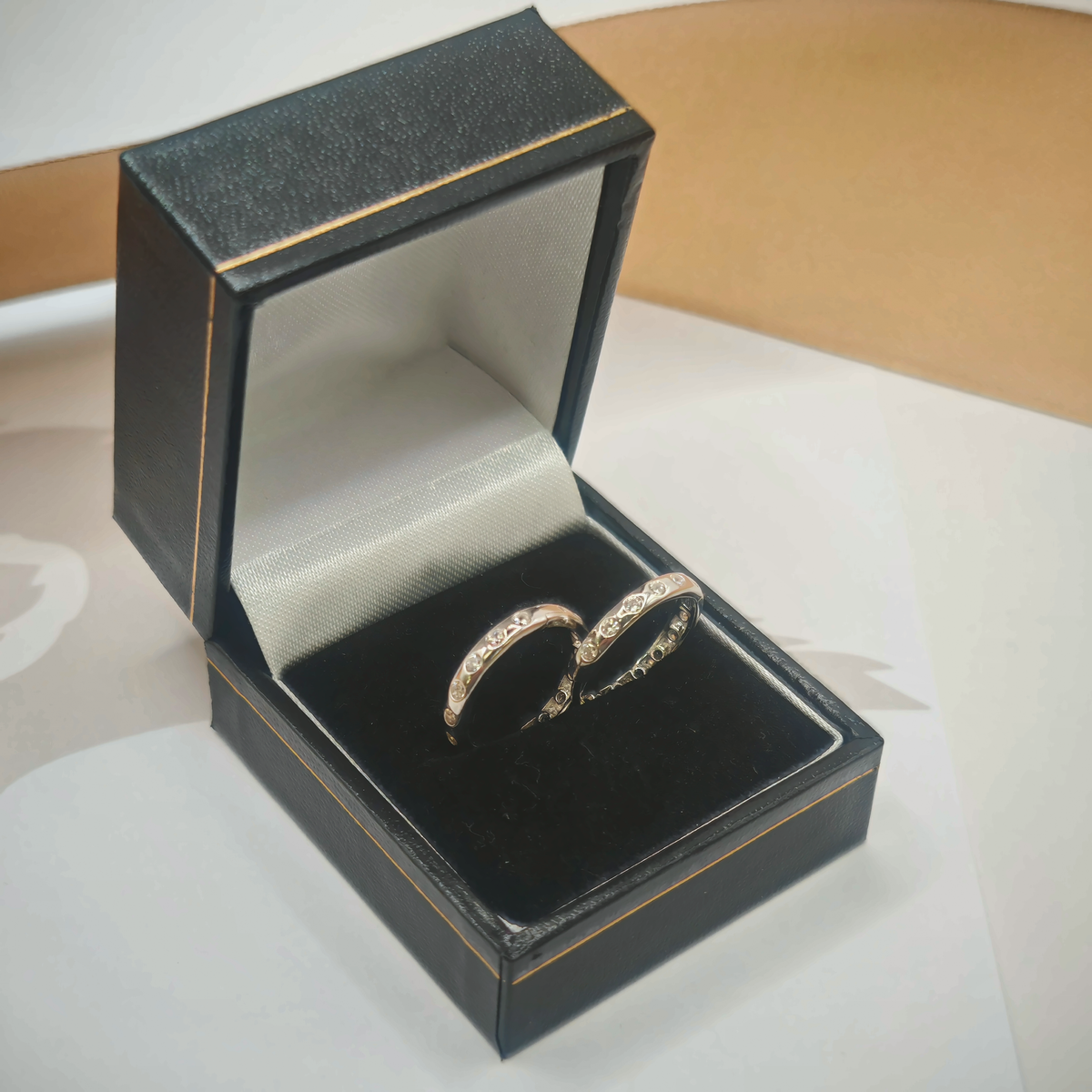 Sterling Silver CZ Hoop Earrings - Elegant Design, photograph 2 of 6. SKU SIL-21.