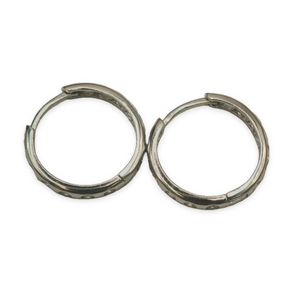 Sterling Silver CZ Hoop Earrings - Elegant Design, photograph 5 of 6. SKU SIL-21.