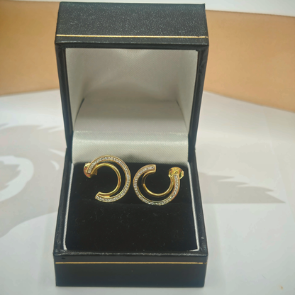 Sterling Silver CZ Earring 15mm, photograph 1 of 6. SKU SIL-36.