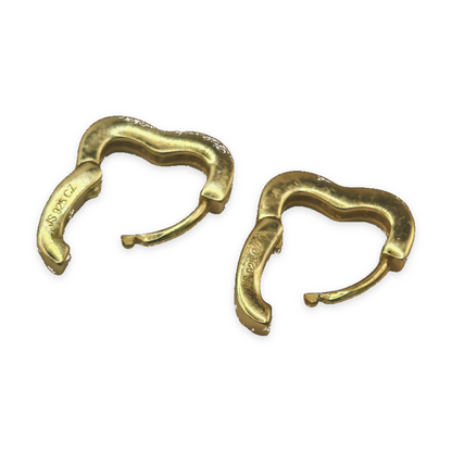 Sterling Silver Yellow CZ Heart-Shaped Earrings, photograph 6 of 6. SKU SIL-24.
