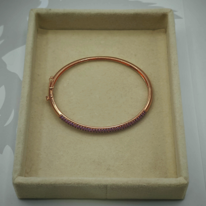 Sterling Silver Rose Gold Tone Bangle, photograph 1 of 8. SKU SIL-26.