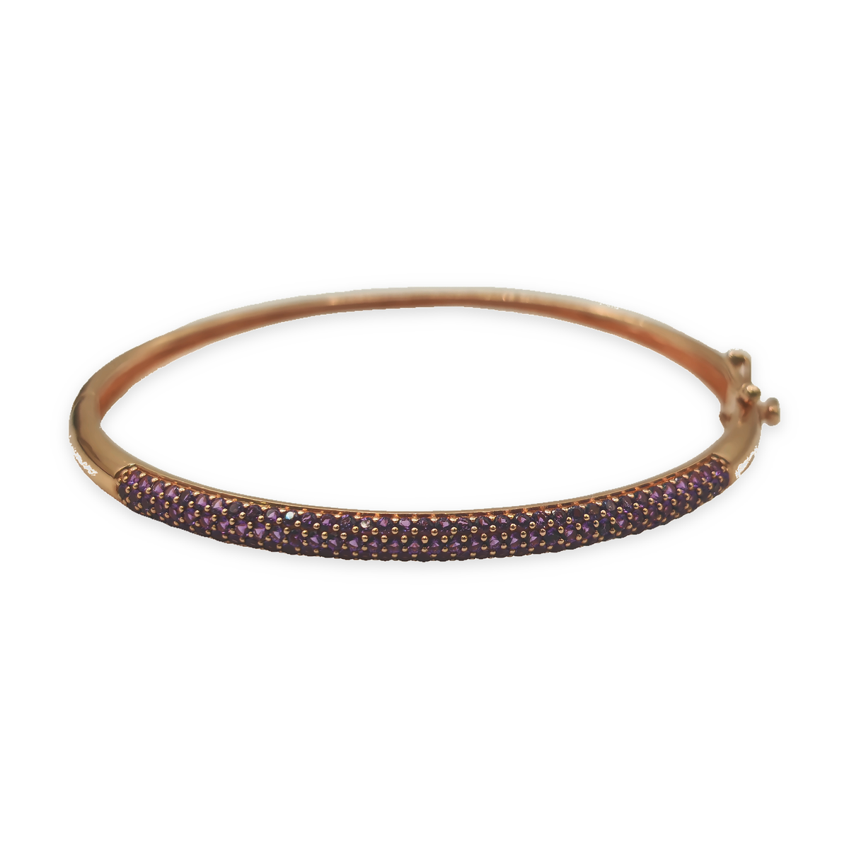 Sterling Silver Rose Gold Tone Bangle, photograph 4 of 8. SKU SIL-26.
