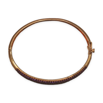 Sterling Silver Rose Gold Tone Bangle, photograph 5 of 8. SKU SIL-26.