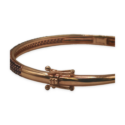 Sterling Silver Rose Gold Tone Bangle, photograph 6 of 8. SKU SIL-26.