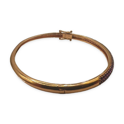 Sterling Silver Rose Gold Tone Bangle, photograph 8 of 8. SKU SIL-26.