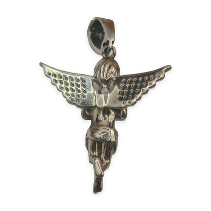 Sterling Silver CZ Angel Pendant, photograph 5 of 7. SKU SIL-28.