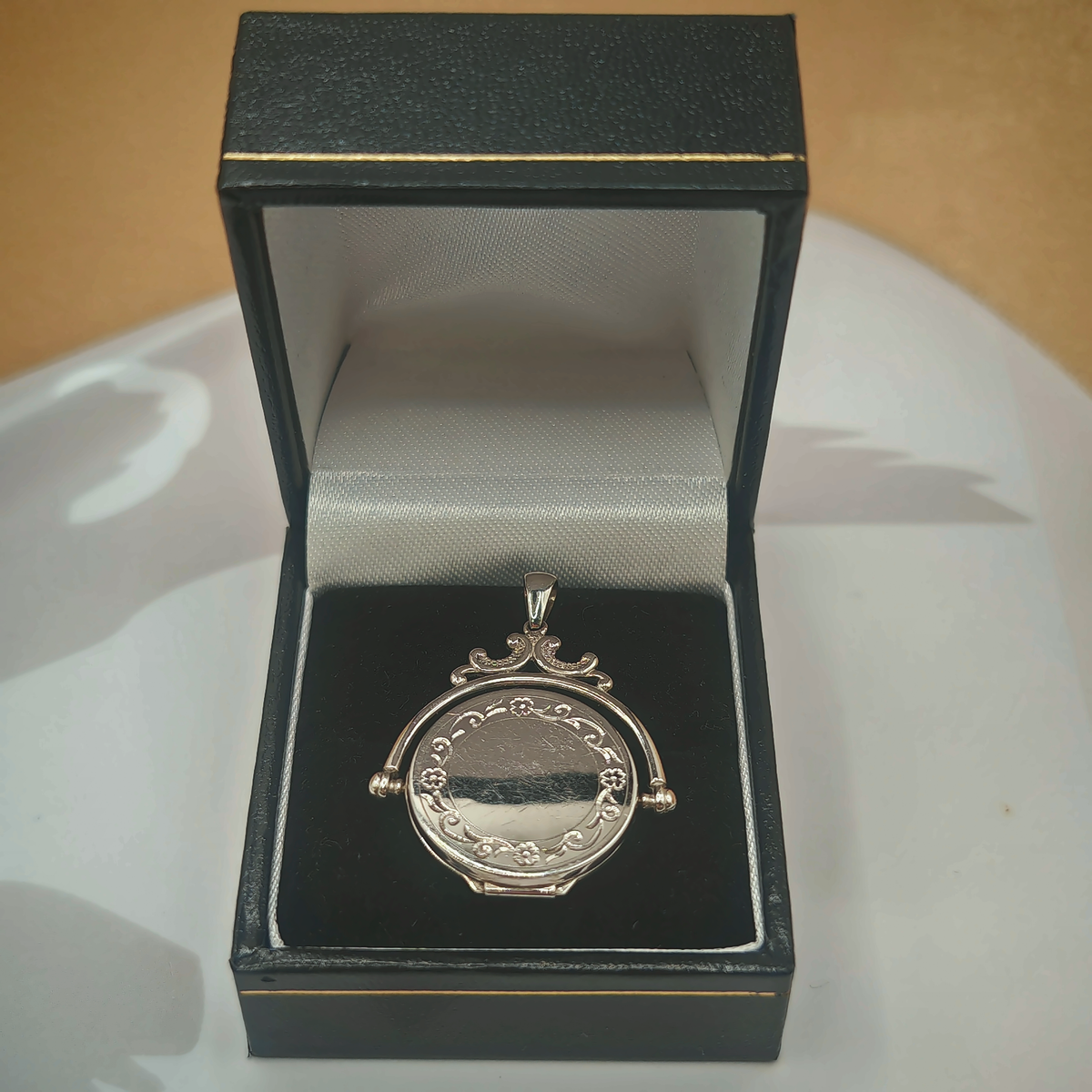 Sterling Silver Pendant with Ornate Design, photograph 1 of 6. SKU SIL-29.