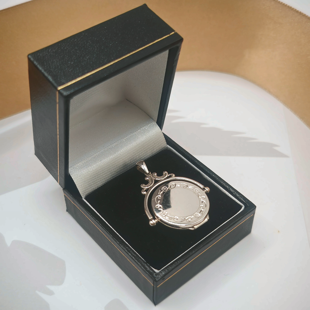 Sterling Silver Pendant with Ornate Design, photograph 2 of 6. SKU SIL-29.