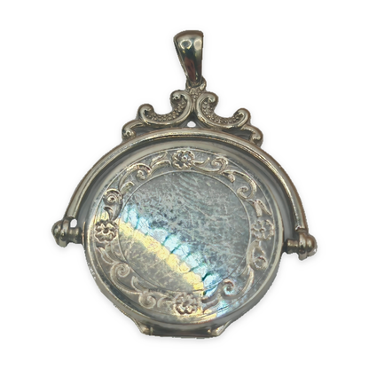 Sterling Silver Pendant with Ornate Design, photograph 4 of 6. SKU SIL-29.