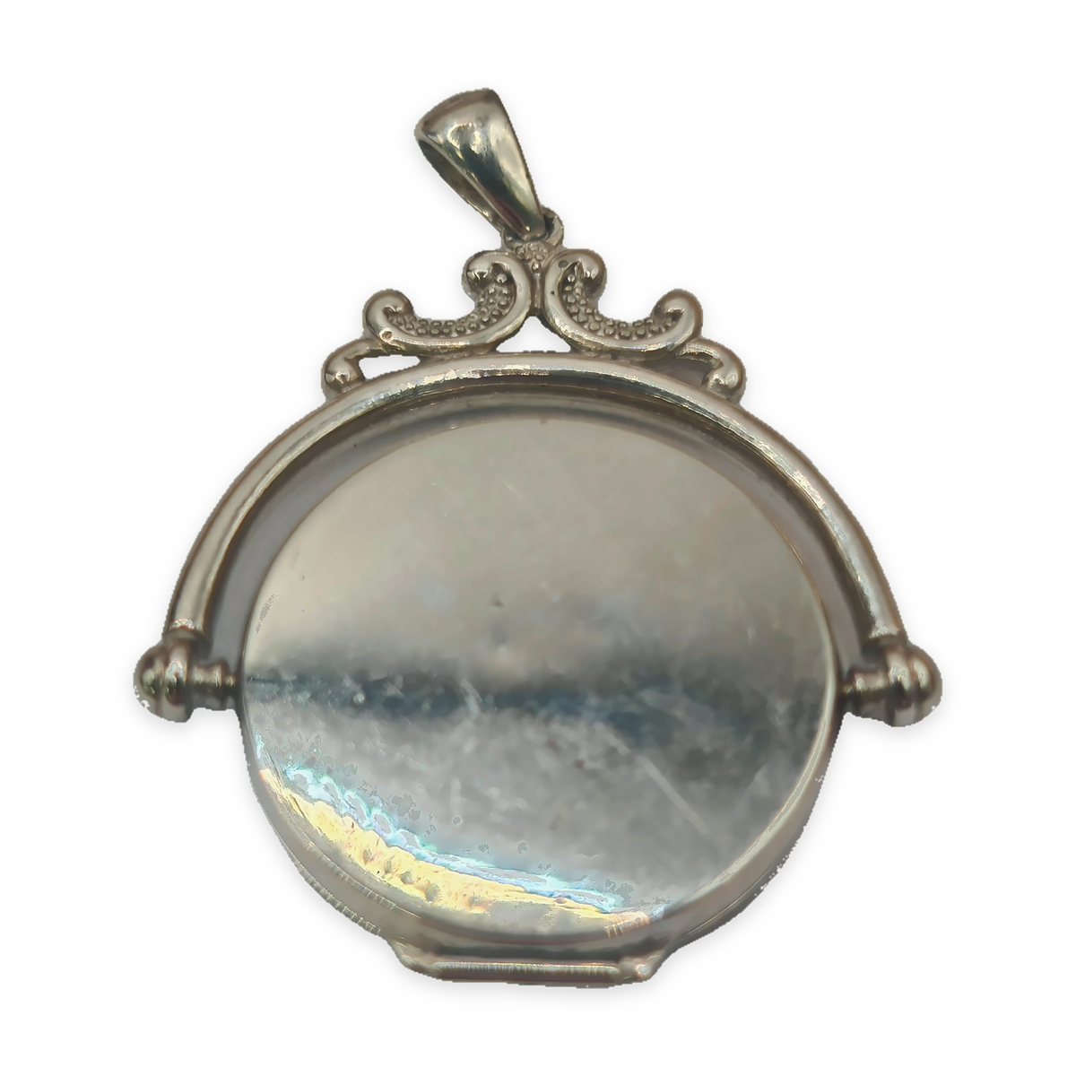Sterling Silver Pendant with Ornate Design, photograph 5 of 6. SKU SIL-29.