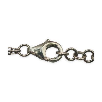 Sterling Silver Wavy Two-Tone Statement Link Necklace, photograph 3 of 6. SKU SIL-32.