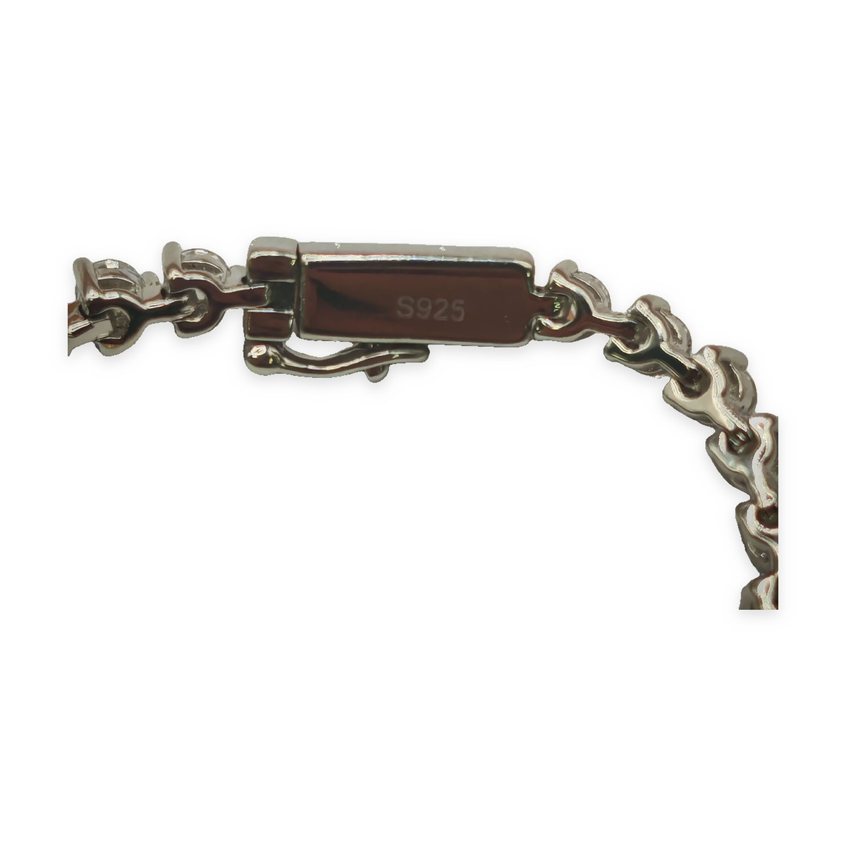 Sterling Silver Two-Tone Gradated Tennis Bracelet with CZ, photograph 6 of 6. SKU SIL-33.