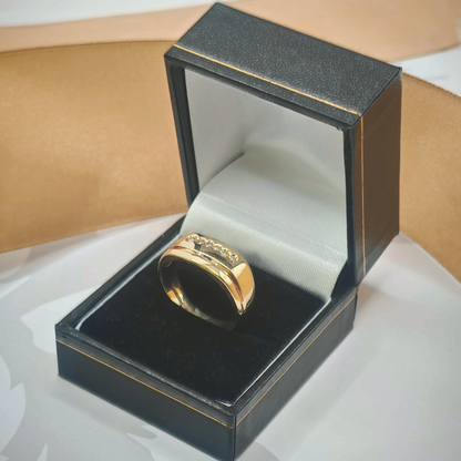 9ct Gold Diamond Set Ring Size V, photograph 3 of 8. SKU JB3616.